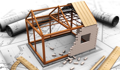 Model rozostavaného domu na stavebných výkresoch